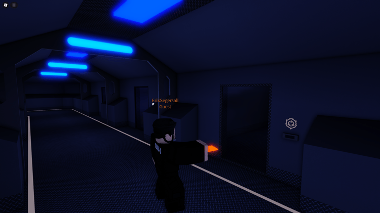 Aerial view of the massive Area 24 SCP containment facility in Roblox.