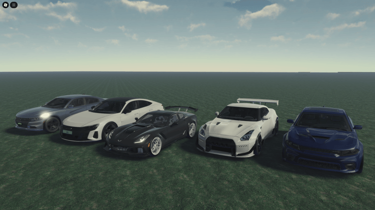 A lineup of five premium vehicles, showcasing sleek designs and high detail.