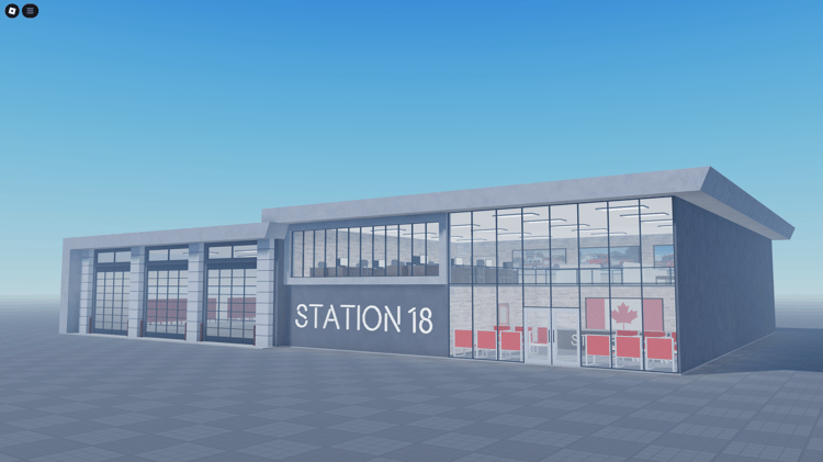 Station 18 Fire Department – A detailed Roblox fire station with 3 large bays.