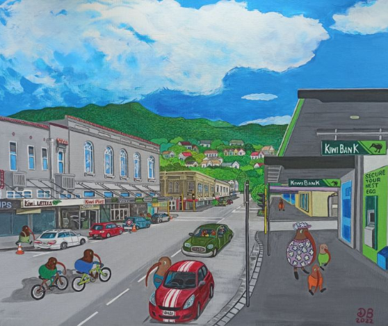 Good moring kiwi, painting by NZ artist Darren Burch