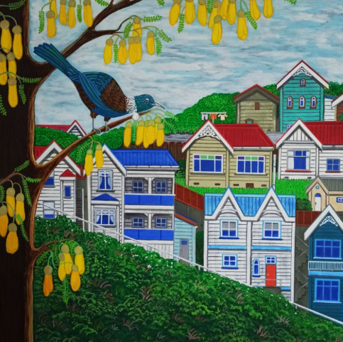 Urban tui, painting by darren burch