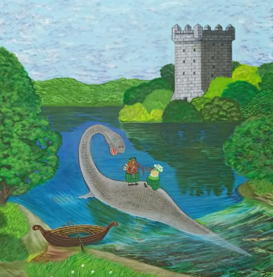 Nessie's Kiwi Serenade, painting by Darren Burch