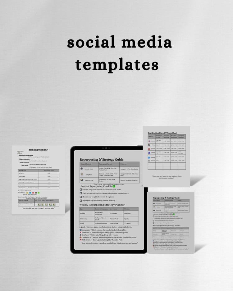 A mockup of social media templates