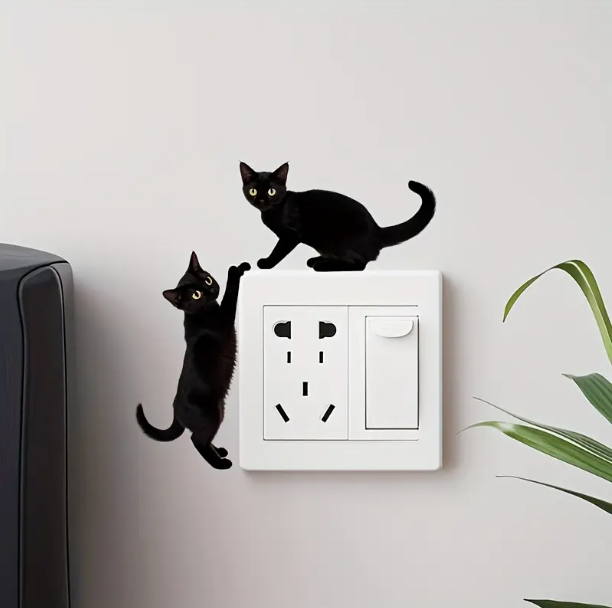 Sticker Duo de Chats, décor dinterrupteur