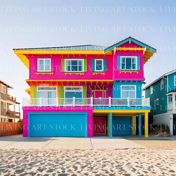 Colorful Laguna Beach California Ai generated Home