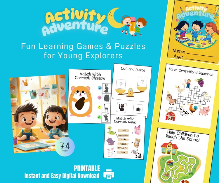 activity adventure for kids, learning games, puzzles for kids, fun learning games, young explorers, activity book for child, activity book