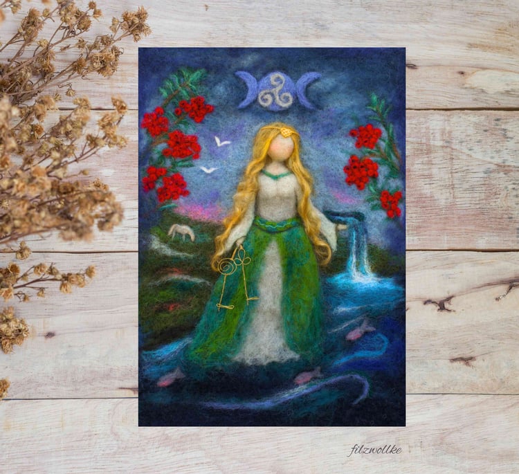 Danu Mother Goddess of the Irish People art print for spiritual home decor.
