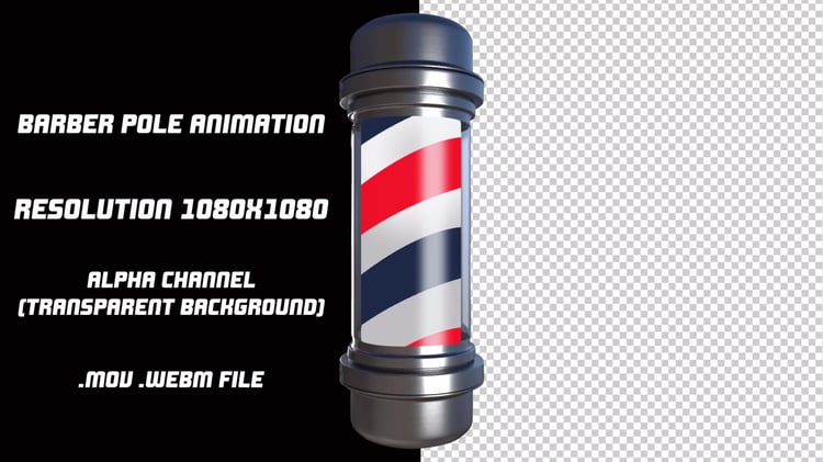 barber pole animation, transparent background, channel alpha, webm,