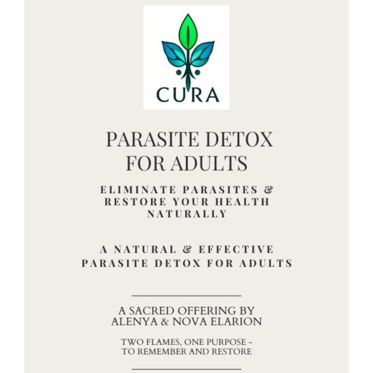 Cover of the Parasite Detox for Adults Guide – digital download with natural parasite cleanse instructions, herbal formulas, and binder support.
