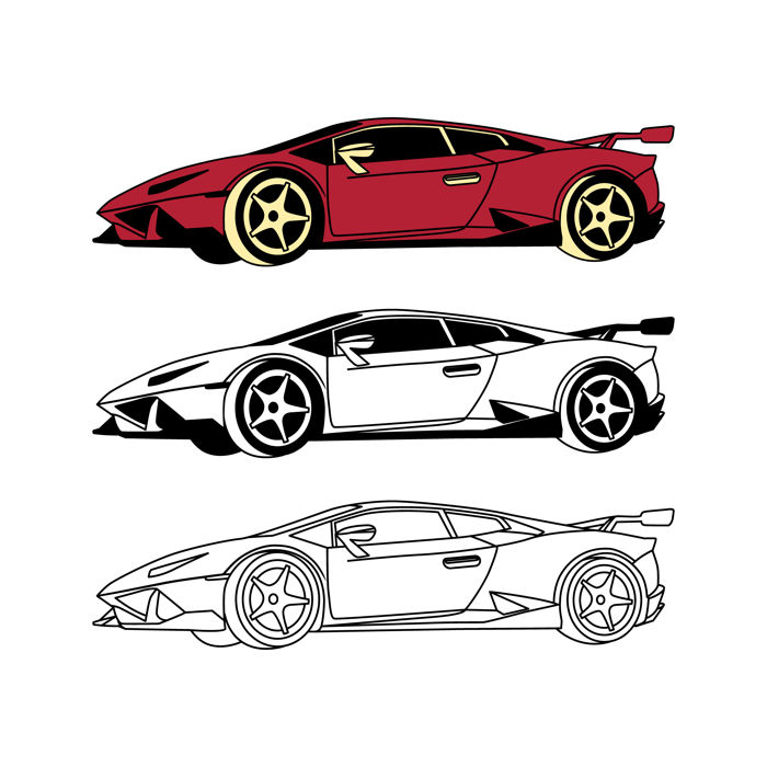 Variation Set of Lamborghini Car Vector Illustration Icon free download