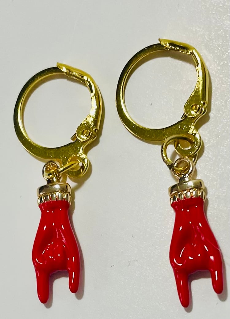 Red Italian Gesture Earrings