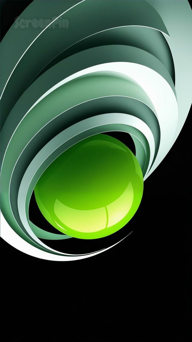 Abstract design with light green and grey tones layered over a black background, creating a sleek and modern visual effect.