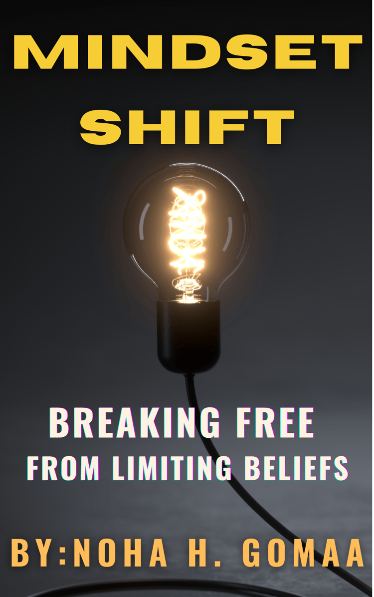 Mindset Shift book cover with minimalist design, digital self-help book to help rewire thinking and promote internal transformation