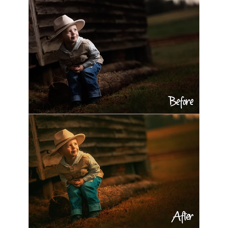 Cinematic childrens portrait editing tutorial using Adobe Photoshop and Color.io.  Easy to follow along video for learning techniques quickly.