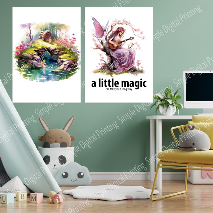 fairy tale, fairy, fairies, girls room, nursery room, newborn, typography, quote, digital download, digital poster, room decor