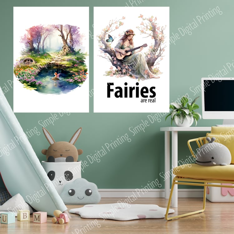 fairy tale, fairy, fairies, girls room, nursery room, newborn, typography, quote, digital download, digital poster, room decor