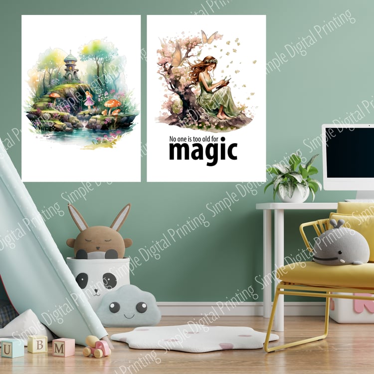 fairy tale, fairy, fairies, girls room, nursery room, newborn, typography, quote, digital download, digital poster, room decor