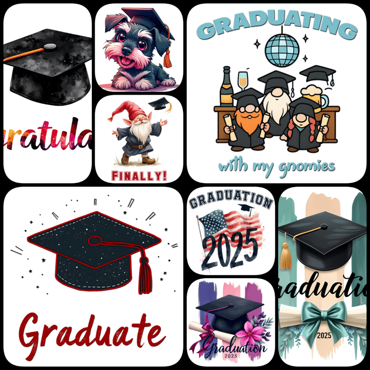 Celebrate every kind of graduate with this mega 70-image bundle! 🎓 Comes in PNG (transparent), SVG, and JPG formats – perfect for print, crafting, and digital use. 📥 Instant Google Drive download – no zips! High-res (300 DPI), kid to college styles includ