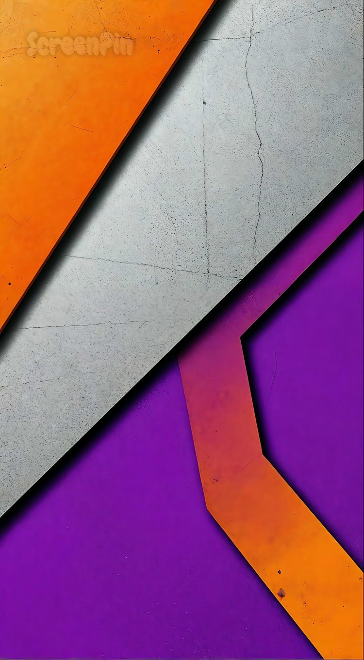 Abstract background with purple, orange, and grey geometric panels in a modern layout