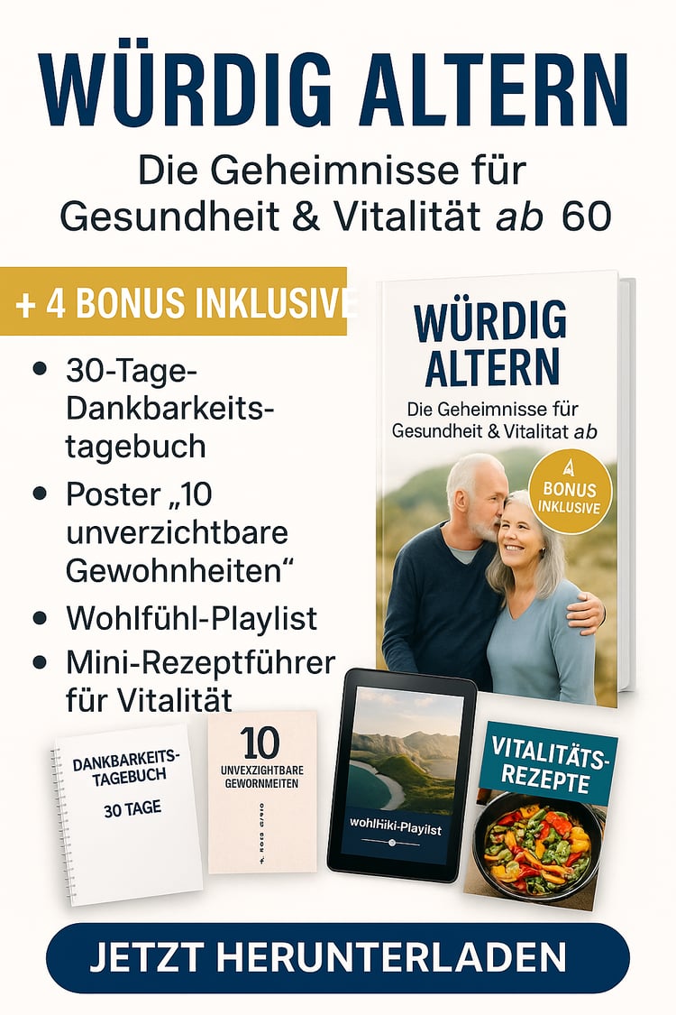 Mit Würde altern heißt nicht aufzugeben – sondern bewusster zu leben. Dieses Buch begleitet Sie Schritt für Schritt auf Ihrem Weg zu mehr Gesundheit, Energie und Lebensqualität ab 60. Durch alltagstaugliche Strategien erhalten Sie Klarheit, Motivation und