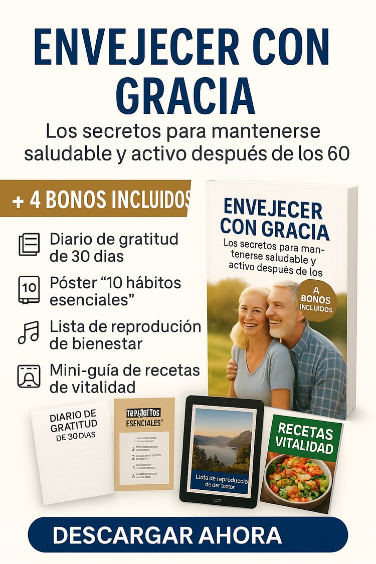 Olvida los mitos sobre hacerse mayor. Con esta guía premium, descubrirás las mejores estrategias para mantener tu salud, vitalidad y felicidad después de los 60 años.