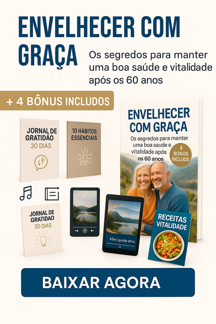"Transforme o envelhecimento na maior aventura da sua vida!"  Esqueça tudo o que você achava que sabia sobre envelhecer. Com este guia premium, você descobrirá as melhores estratégias para manter sua saúde, vitalidade e felicidade após os 60 anos.