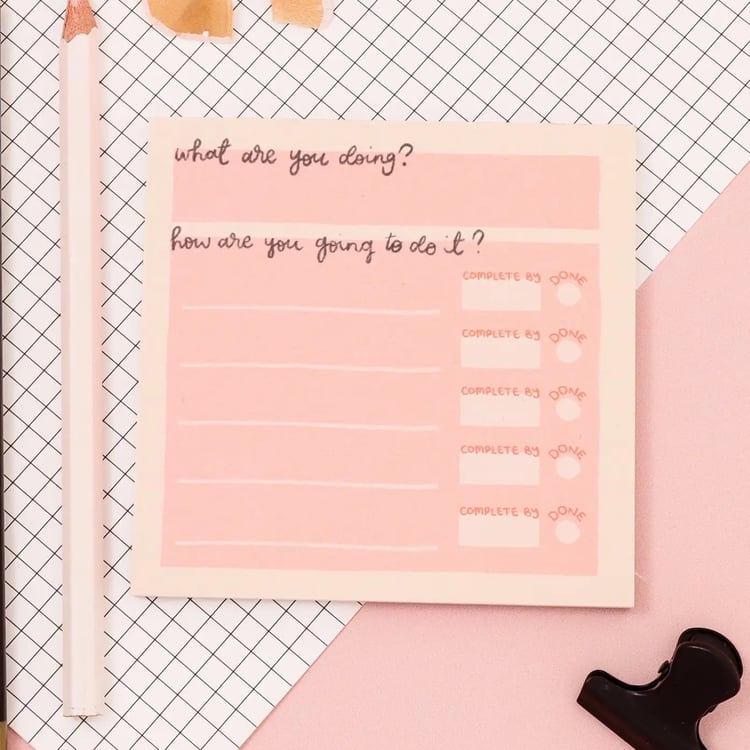 “Break It Down memo pad – A5 tear-off notepad with fun, illustrated layout for notes, to-do lists and planning.”