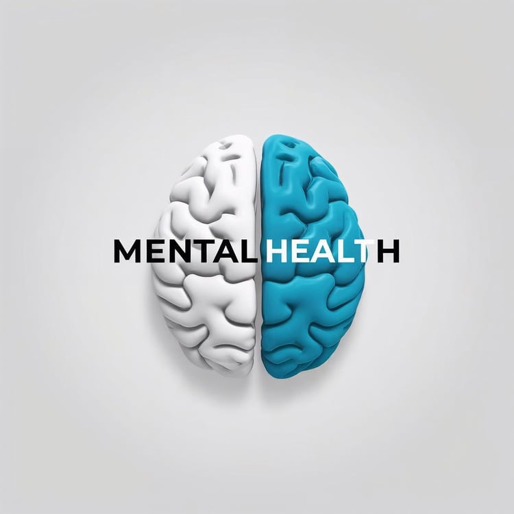 a brain - one side blue and one side white