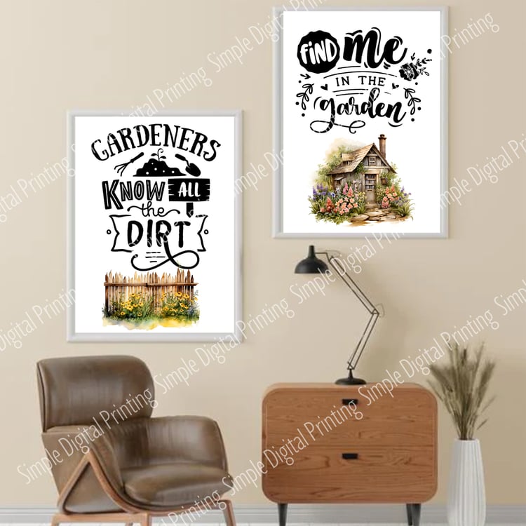 Gardening, garden, green, gardener, plant, planting, bloom, blooming, typography, quote, digital download, digital poster, room decor