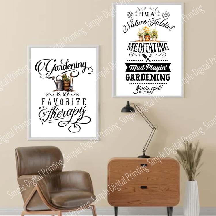 Gardening, garden, green, gardener, plant, planting, bloom, blooming, typography, quote, digital download, digital poster, room decor