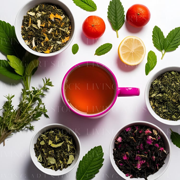 Loose tea blends stock photo