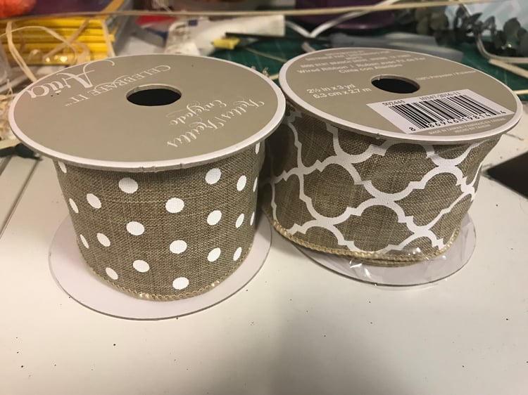 two coordinating ribbons
