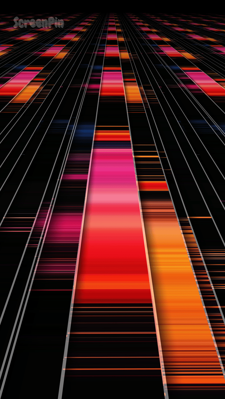 Abstract digital artwork with multicolored panels arranged in perspective, creating depth and motion