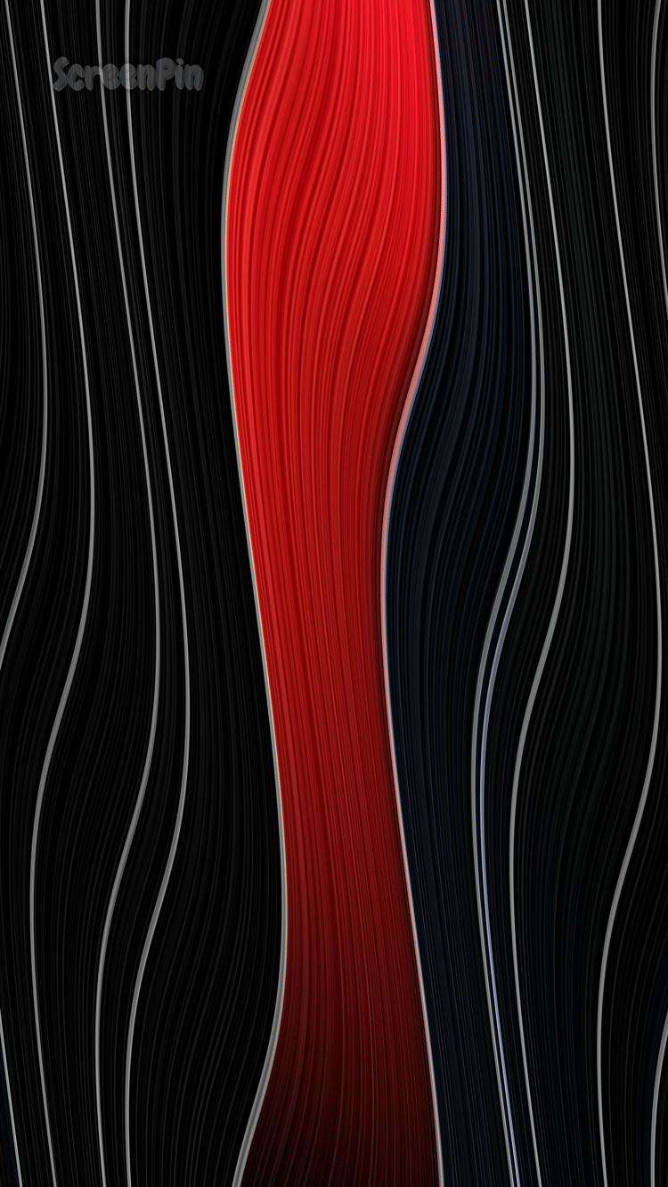 Abstract digital background with flowing black and red waves in a dynamic composition