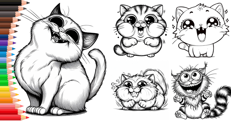 Crazy Cat Coloring pages
