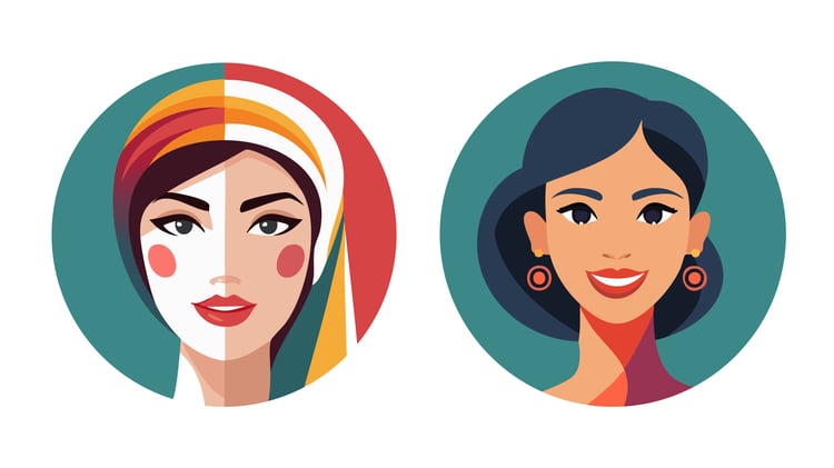 A sleek and stylish AI-generated vector illustration of a woman’s face in modern artistic style.