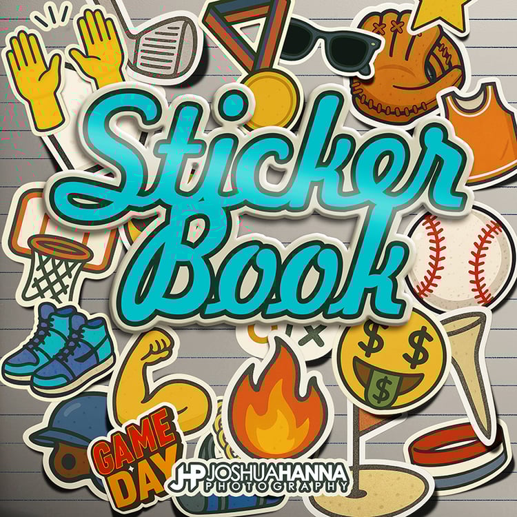 Sticker Book, Photoshop Template, Digital Design, Sports and School Photographers, Workflow Tools, Composite Photos, Fun, Youth, Stickers