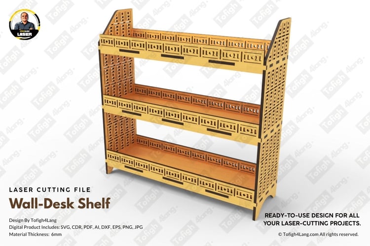 Space-Saving Desk-Wall Organizer SVG File