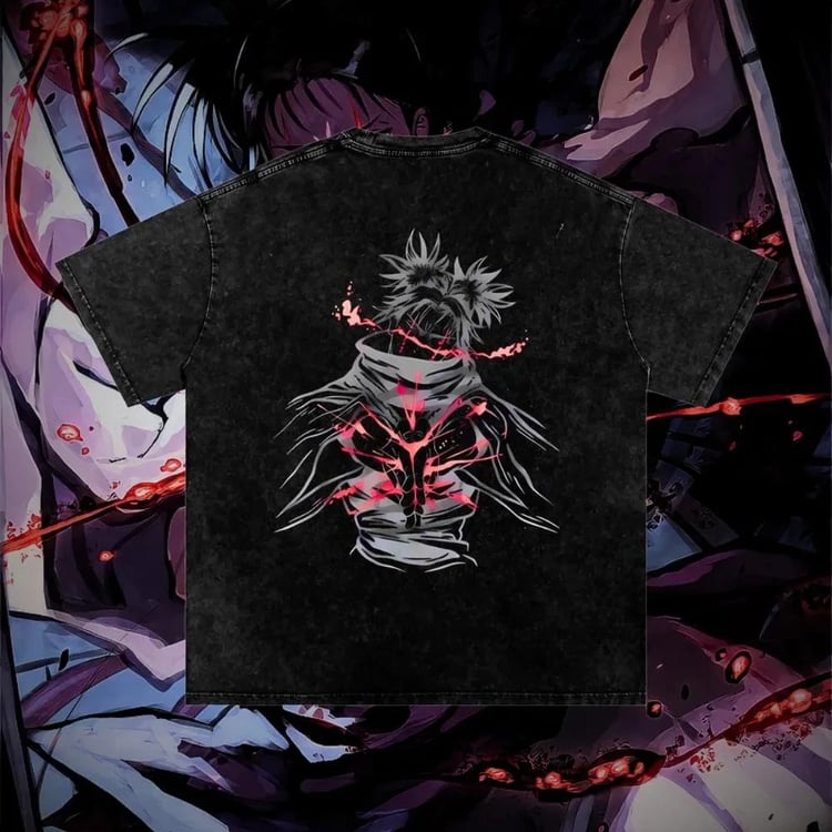 Vintage Anime T-Shirt Unisex– Jujutsu Kaisen Choso Blood Manipulation | Washed Cotton Harajuku Summer Streetwear Tee