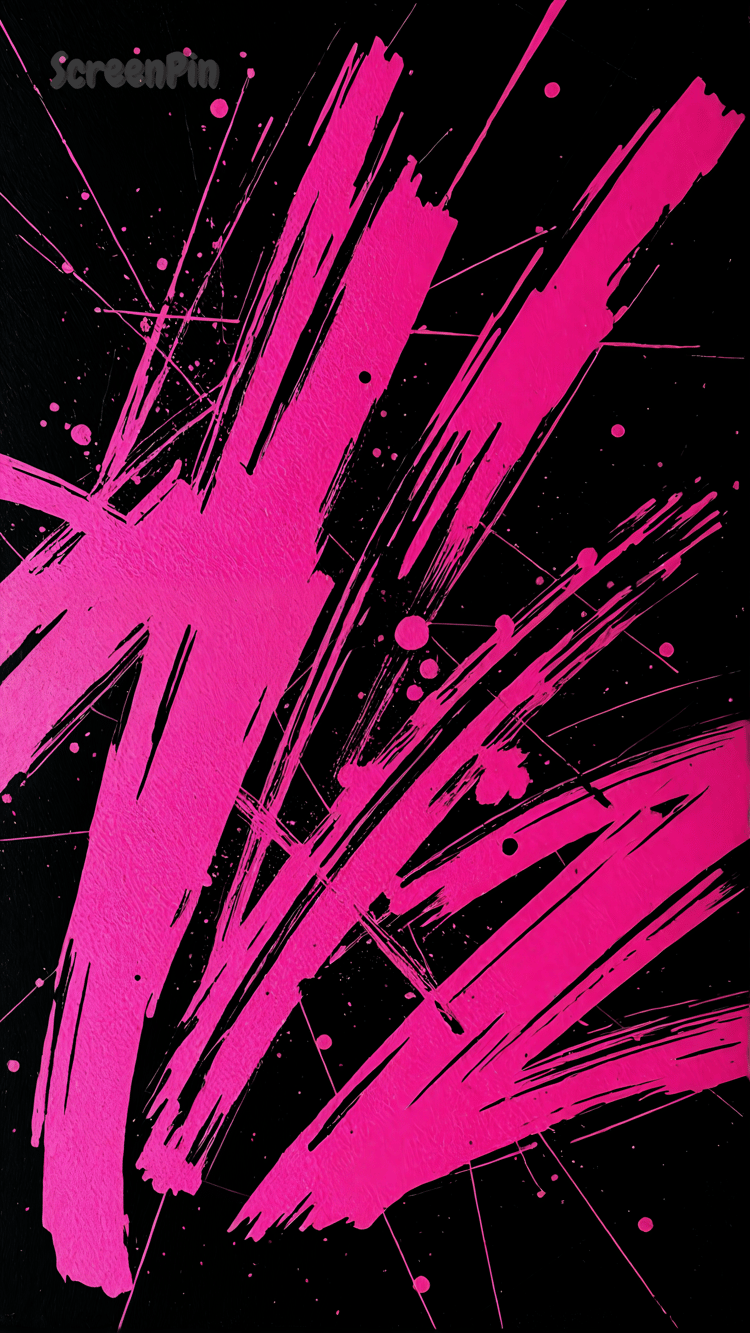 Abstract grunge-style texture with ruby red brush strokes on a black background