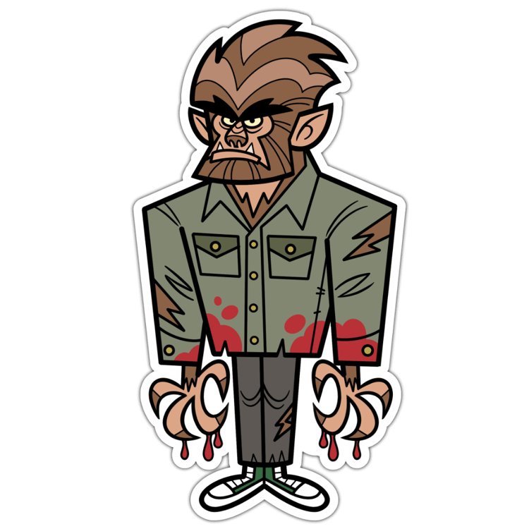 Wolfman Sticker (4 inch height)