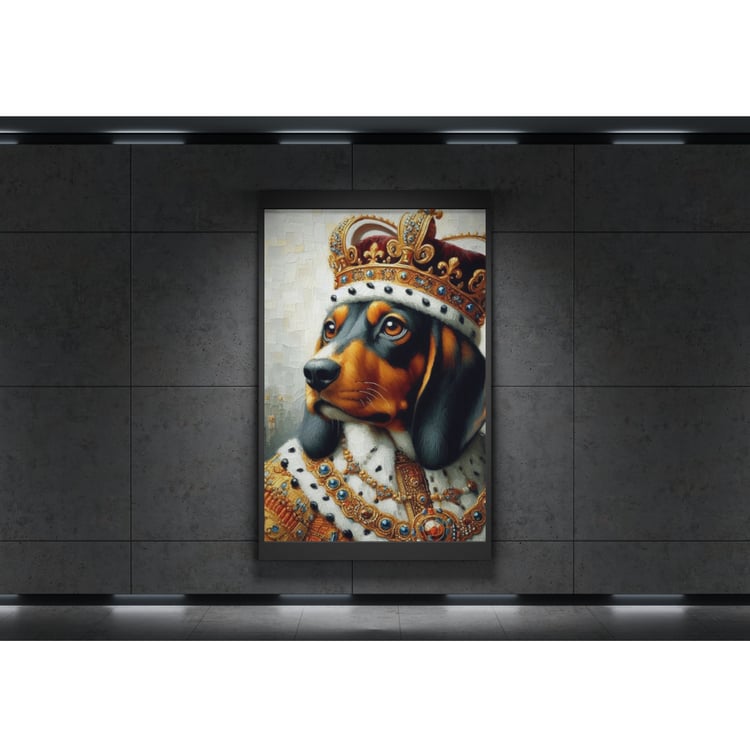 renaissance dog clipart  royal dog portrait  dog king artwork  regal dog illustration  impressionist dog painting  funny dog printable  noble pet clipart  royal animal design  dog in crown art  printable dog wall decor  baroque dog PNG  digital dog art  d