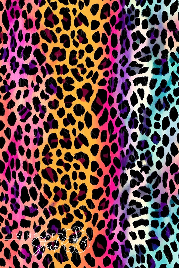 Multicolore leopard print wallpaper