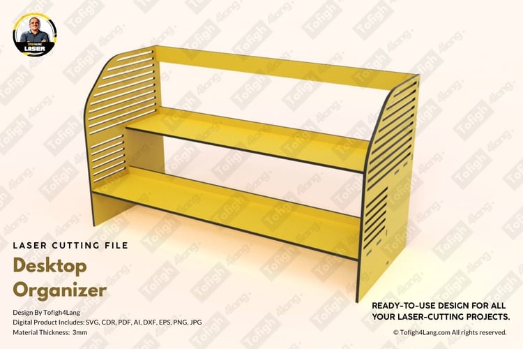 Minimalist Desktop Organizer | Desk Organizer | Pen Holder | Laser Cutting File | Laser Cut File