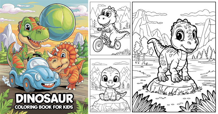 Dinosaur Coloring Pages for Kids KDP