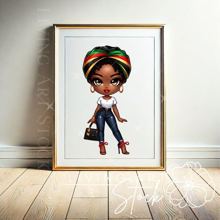 Black American juneteenth chibi Art