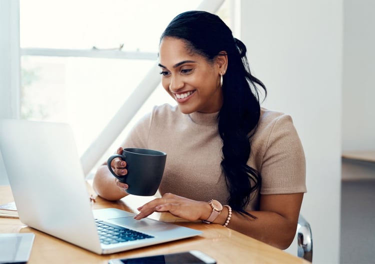 woman being coached online