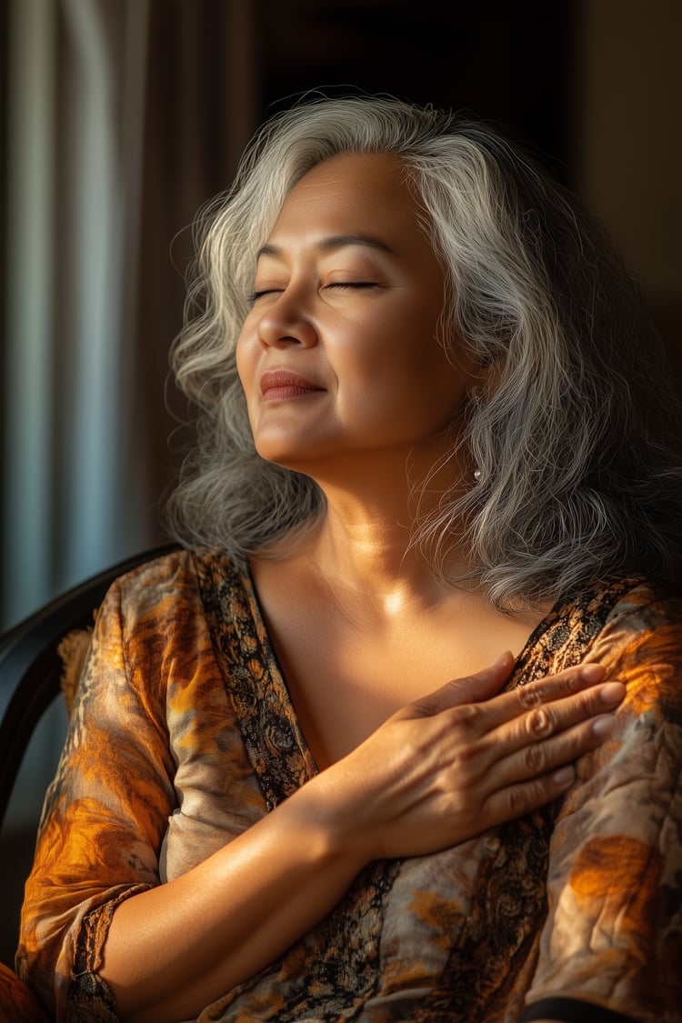 woman sitting in quiet anticipation