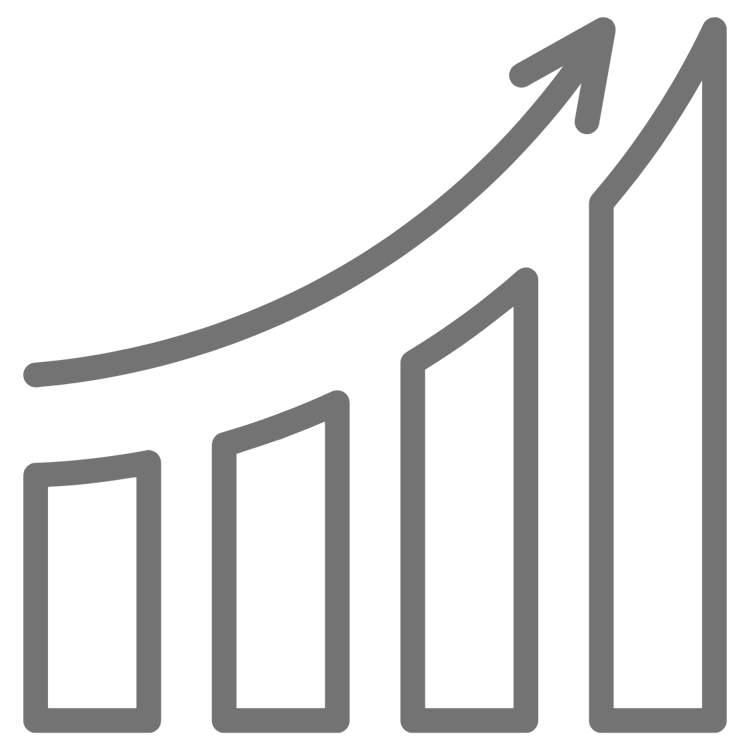 Growth chart icon representing clinics looking to scale with structure and systems