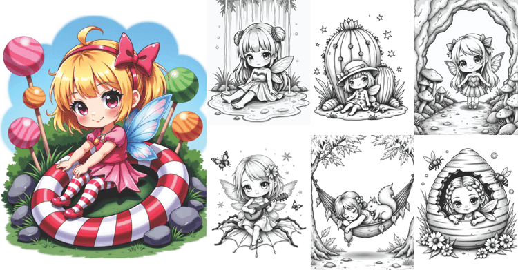 Chibi Fairy Adventures Coloring Book